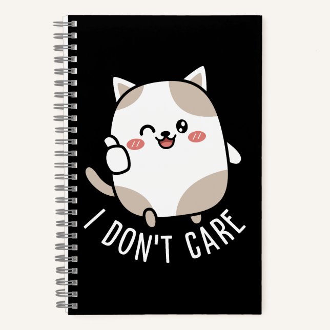 Funny Cute Sarcastic Cat Thumbs Up Quote Notebook (Front)