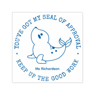 Funny Cute Seal of Approval Teacher Praise Self-inking Stamp