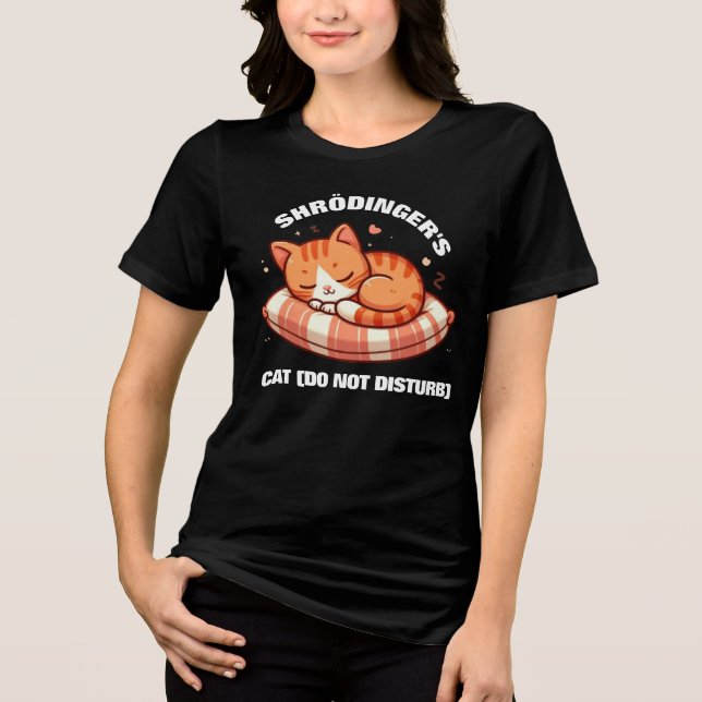 Funny Cute Shrodinger's Cat (Do Not Disturb) Tri-Blend Shirt (Front)