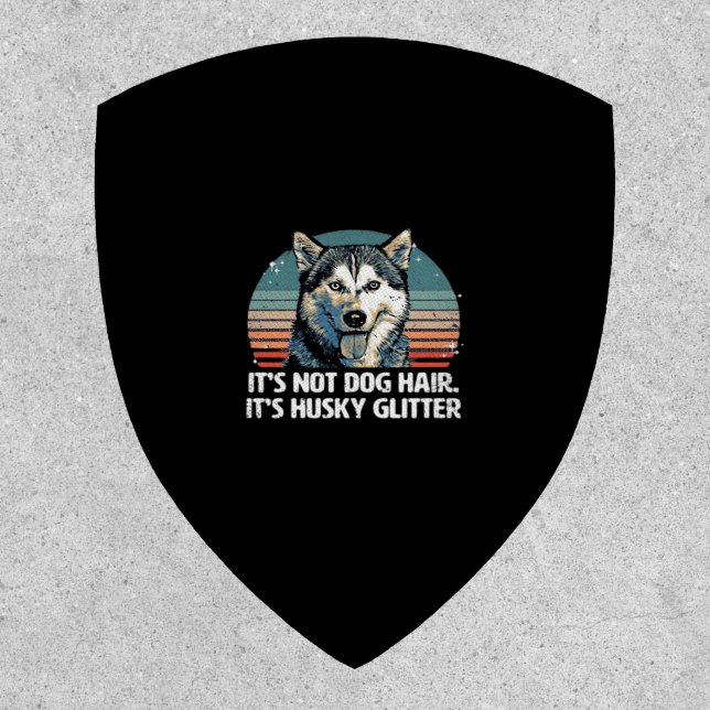 Funny & Cute Siberian Husky Dog Glitter Classic T- Patch (Front)