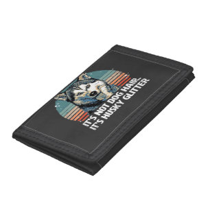 Funny & Cute Siberian Husky Dog Glitter Classic T- Trifold Wallet