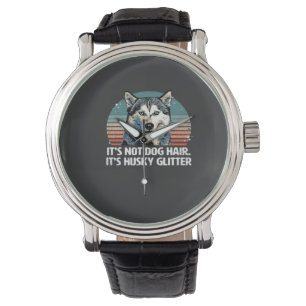 Funny & Cute Siberian Husky Dog Glitter Classic T- Watch