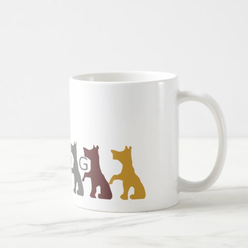Funny Cute Six Dogs Grey Yellow Brown Coffee Mug