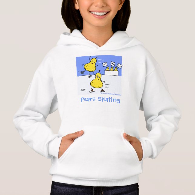 Funny Cute Skating Cartoon Girl's Shirt (Front)