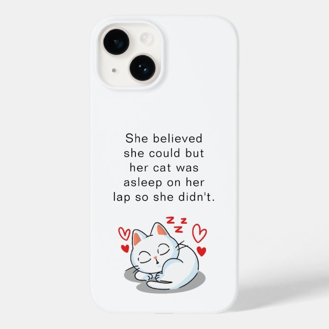 Funny Cute Sleeping Cat Quote For Cat Lovers Case-Mate iPhone Case (Back)