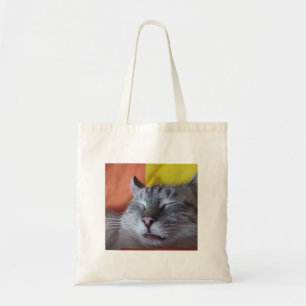 Funny Cute Sleepy Cat Tote Bag