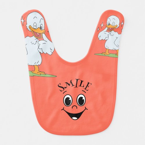 Funny Cute Smile face  Duck Baby Bib