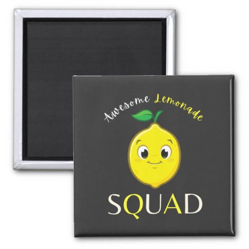Funny Cute Smiling Lemon Awesome Lemonade Squad  Magnet