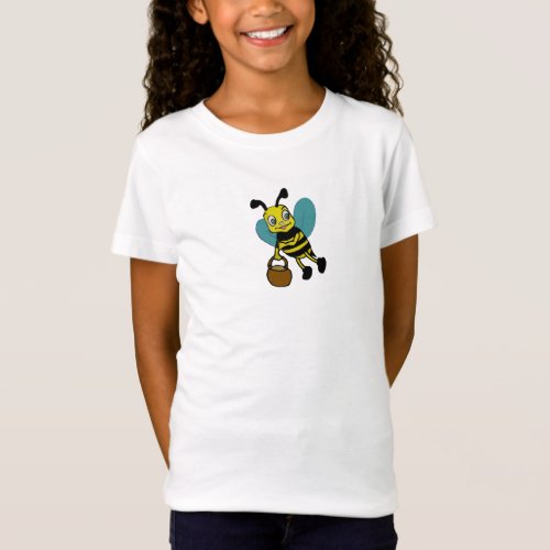 Funny cute smiling watercolor bee  T_Shirt