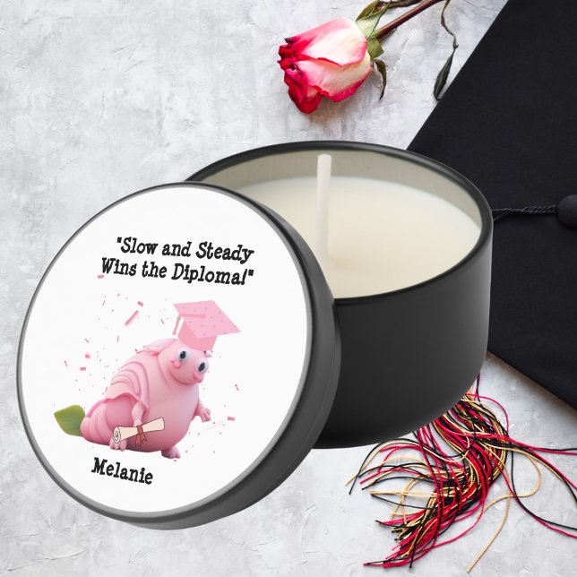 Funny Cute Snail Class of 2025 Graduation  Mini Candle Favors (Creator Uploaded)