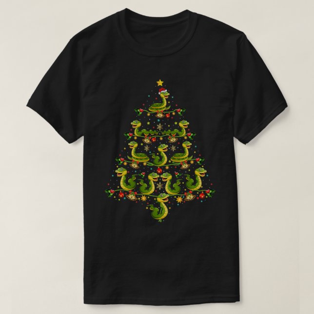 Funny Cute Snake Animal Lover Xmas Gift Snake Chri T-Shirt (Design Front)
