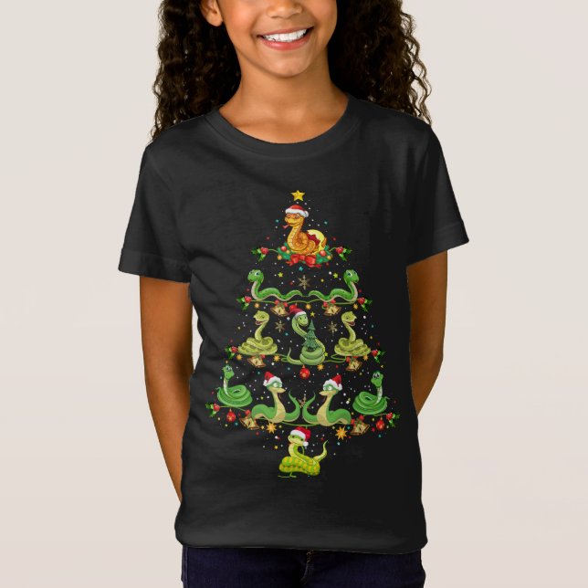 Funny Cute Snake Animal Lover Xmas Gift Snake Chri T-Shirt (Front)
