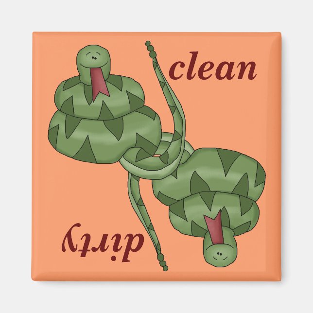 Funny Cute Snake Lover Kitchen Dishwasher Magnet (Front)
