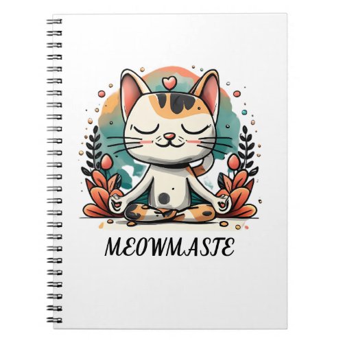 Funny Cute Spiritual Cat Meditating MEOWMASTE Notebook