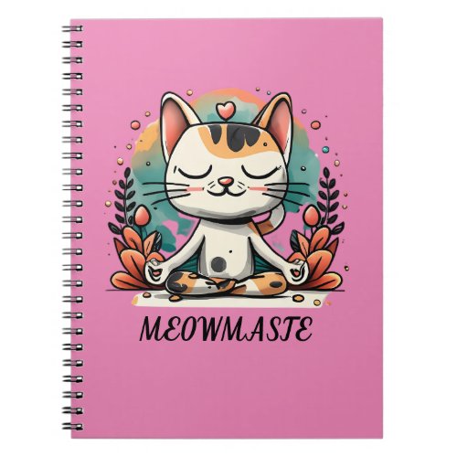 Funny Cute Spiritual Cat Meditating MEOWMASTE Notebook