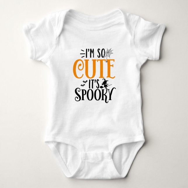 funny Cute Spooky Halloween T-shirt Toddler Baby Bodysuit (Front)