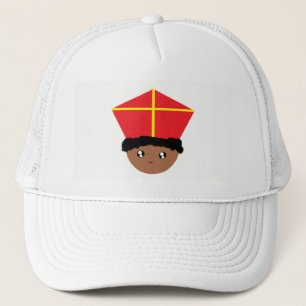 Funny Cute St. Nicholas Miter Zwarte Piet Kids Art Trucker Hat