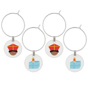 Funny Cute St. Nicholas Sinterklaas Zwarte Piet Wine Charm