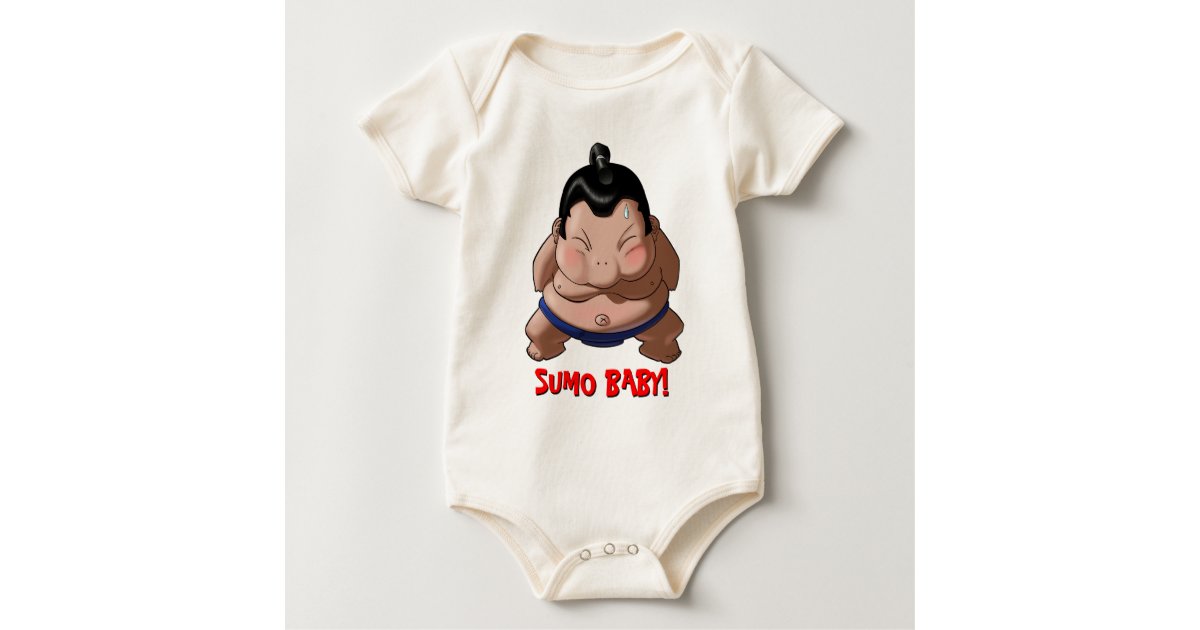 Funny Cute Sumo Baby Wrestler Baby Bodysuit