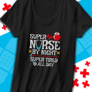 Funny Cute Super Tired Nurse Day Night Shift T-Shirt