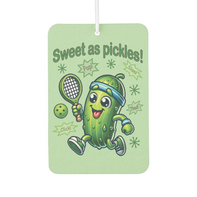 Funny Cute Sweet as Pickles Pickleball Air Freshener (Front)