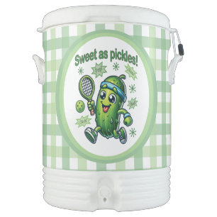 Funny Cute Sweet as Pickles Pickleball Beverage Cooler