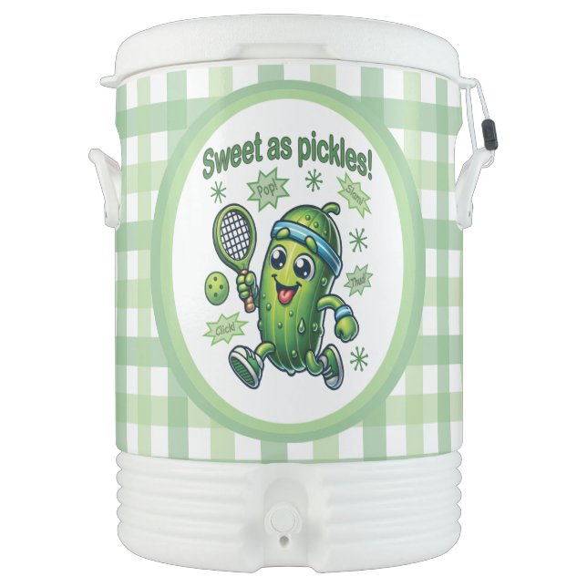 Funny Cute Sweet as Pickles Pickleball Beverage Cooler (Front)