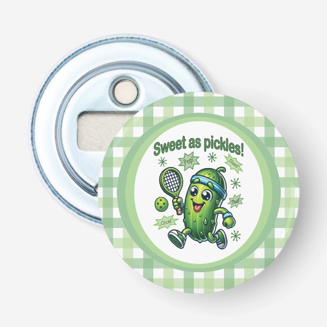 Funny Cute Sweet as Pickles Pickleball Bottle Opener (Front)