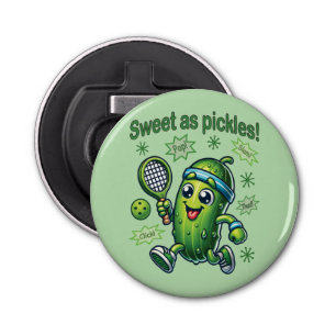 Funny Cute Sweet as Pickles Pickleball Bottle Opener