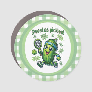 Funny Cute Sweet as Pickles Pickleball Car Magnet