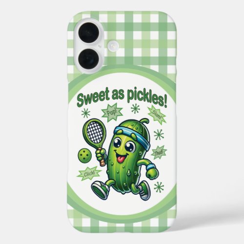 Funny Cute Sweet as Pickles Pickleball iPhone 16 Case
