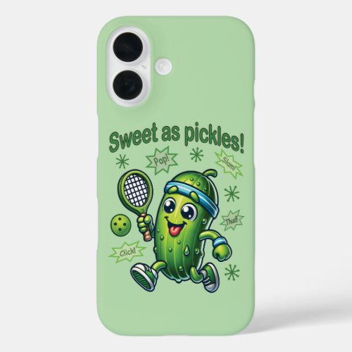 Funny Cute Sweet as Pickles Pickleball iPhone 16 Case
