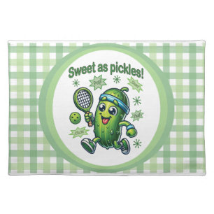 Funny Cute Sweet as Pickles Pickleball Cloth Placemat