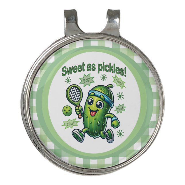 Funny Cute Sweet as Pickles Pickleball Golf Hat Clip (Front)