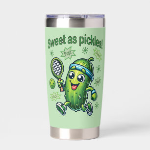 Funny Cute Sweet as Pickles Pickleball Insulated Tumbler