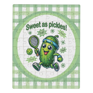 Funny Cute Sweet as Pickles Pickleball Jigsaw Puzzle