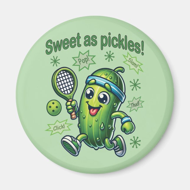 Funny Cute Sweet as Pickles Pickleball Magnet (Front)