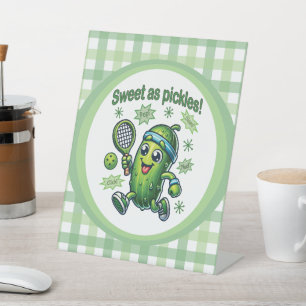 Funny Cute Sweet as Pickles Pickleball Pedestal Sign