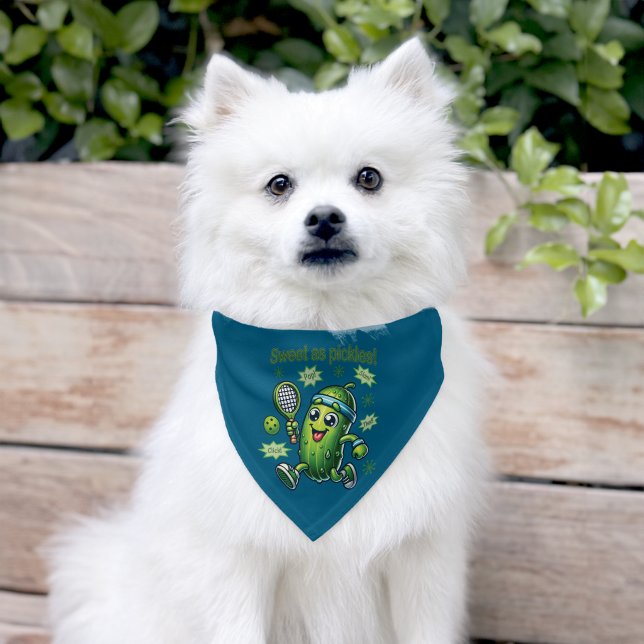 Funny Cute Sweet as Pickles Pickleball Pet Bandana Collar (Dog)