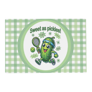 Funny Cute Sweet as Pickles Pickleball Placemat