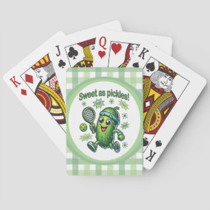 Funny Cute Sweet as Pickles Pickleball Poker Cards