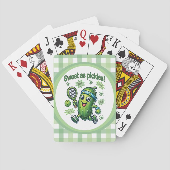 Funny Cute Sweet as Pickles Pickleball Poker Cards (Back)