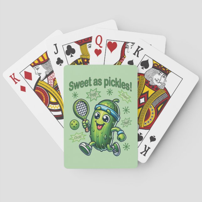 Funny Cute Sweet as Pickles Pickleball Poker Cards (Back)
