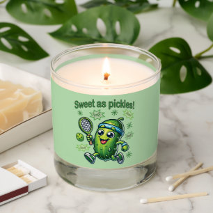 Funny Cute Sweet as Pickles Pickleball Scented Candle
