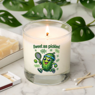 Funny Cute Sweet as Pickles Pickleball Scented Candle
