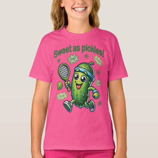 Funny Cute Sweet as Pickles Pickleball T-Shirt (Front)