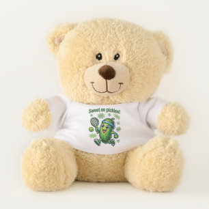 Funny Cute Sweet as Pickles Pickleball Teddy Bear