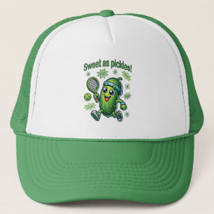 Funny Cute Sweet as Pickles Pickleball Trucker Hat