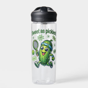 Funny Cute Sweet as Pickles Pickleball Water Bottle