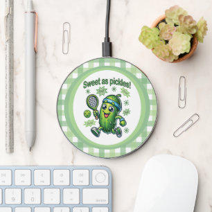 Funny Cute Sweet as Pickles Pickleball Wireless Charger